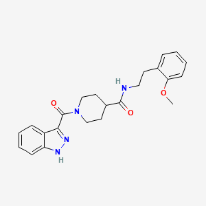 molecular formula C23H26N4O3 B2501392 1-(1H-indazole-3-carbonyl)-N-(2-methoxyphenethyl)piperidine-4-carboxamide CAS No. 946262-02-8