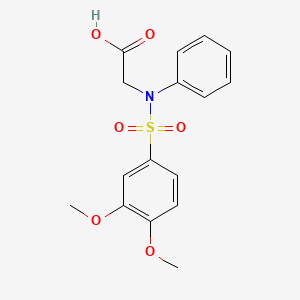 molecular formula C16H17NO6S B2501395 N-[(3,4-dimethoxyphenyl)sulfonyl]-N-phenylglycine CAS No. 693819-68-0