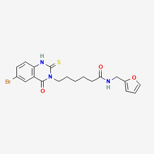 6-(6-bromo-4-oxo-2-sulfanylidene-1H-quinazolin-3-yl)-N-(furan-2-ylmethyl)hexanamide