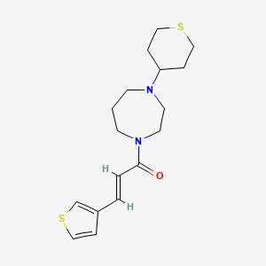 molecular formula C17H24N2OS2 B2501400 (E)-1-[4-(Thian-4-yl)-1,4-diazepan-1-yl]-3-thiophen-3-ylprop-2-en-1-one CAS No. 2321335-85-5
