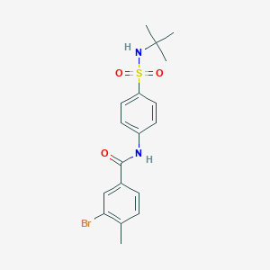 molecular formula C18H21BrN2O3S B250141 3-bromo-N-[4-(tert-butylsulfamoyl)phenyl]-4-methylbenzamide 