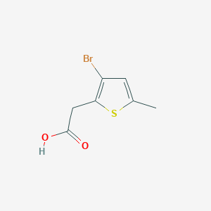 molecular formula C7H7BrO2S B2501411 2-(3-溴-5-甲硫代噻吩-2-基)乙酸 CAS No. 1484993-84-1