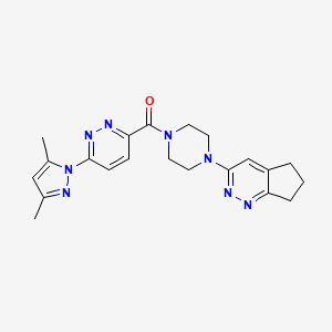 (4-(6,7-dihydro-5H-cyclopenta[c]pyridazin-3-yl)piperazin-1-yl)(6-(3,5-dimethyl-1H-pyrazol-1-yl)pyridazin-3-yl)methanone