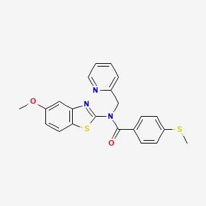 N-(5-methoxybenzo[d]thiazol-2-yl)-4-(methylthio)-N-(pyridin-2-ylmethyl)benzamide