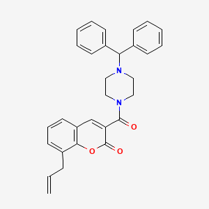 molecular formula C30H28N2O3 B2501418 8-烯丙基-3-[(4-二苯甲基哌嗪基)羰基]-2H-色烯-2-酮 CAS No. 313402-68-5