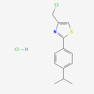 molecular formula C13H15Cl2NS B2501439 4-(氯甲基)-2-(4-异丙基苯基)-1,3-噻唑盐酸盐 CAS No. 1049790-37-5