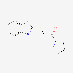 molecular formula C13H14N2OS2 B2501444 2-(1,3-苯并噻唑-2-基硫代)-1-吡咯烷-1-基乙酮 CAS No. 403833-10-3
