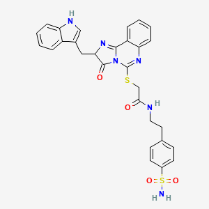 2-({2-[(1H-indol-3-yl)methyl]-3-oxo-2H,3H-imidazo[1,2-c]quinazolin-5-yl}sulfanyl)-N-[2-(4-sulfamoylphenyl)ethyl]acetamide