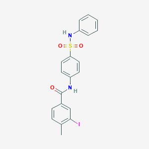 molecular formula C20H17IN2O3S B250146 3-iodo-4-methyl-N-[4-(phenylsulfamoyl)phenyl]benzamide 