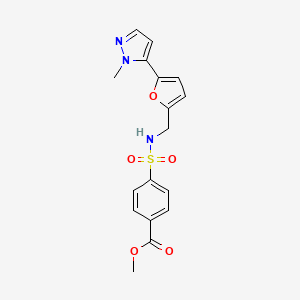 molecular formula C17H17N3O5S B2501473 Methyl 4-[[5-(2-methylpyrazol-3-yl)furan-2-yl]methylsulfamoyl]benzoate CAS No. 2415630-80-5