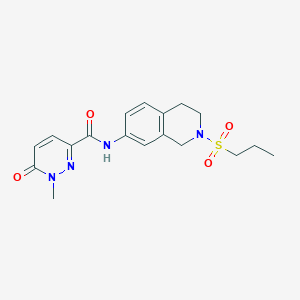 molecular formula C18H22N4O4S B2501474 1-methyl-6-oxo-N-(2-(propylsulfonyl)-1,2,3,4-tetrahydroisoquinolin-7-yl)-1,6-dihydropyridazine-3-carboxamide CAS No. 1286710-59-5