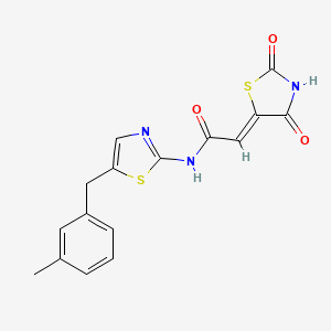 (Z)-2-(2,4-dioxothiazolidin-5-ylidene)-N-(5-(3-methylbenzyl)thiazol-2-yl)acetamide