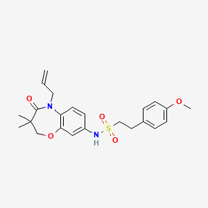 N-(5-allyl-3,3-dimethyl-4-oxo-2,3,4,5-tetrahydrobenzo[b][1,4]oxazepin-8-yl)-2-(4-methoxyphenyl)ethanesulfonamide
