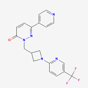 molecular formula C19H16F3N5O B2501487 6-(Pyridin-4-yl)-2-({1-[5-(trifluoromethyl)pyridin-2-yl]azetidin-3-yl}methyl)-2,3-dihydropyridazin-3-one CAS No. 2199136-37-1