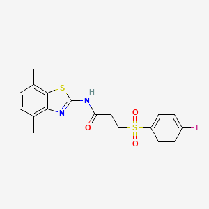 N-(4,7-dimethylbenzo[d]thiazol-2-yl)-3-((4-fluorophenyl)sulfonyl)propanamide