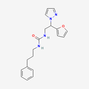 molecular formula C19H22N4O2 B2501503 1-(2-(furan-2-yl)-2-(1H-pyrazol-1-yl)ethyl)-3-(3-phenylpropyl)urea CAS No. 2034255-79-1