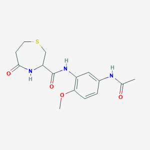 N-(5-acetamido-2-methoxyphenyl)-5-oxo-1,4-thiazepane-3-carboxamide