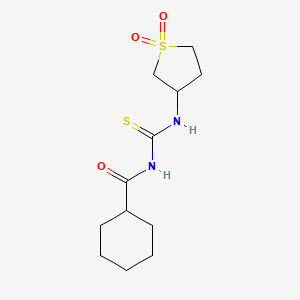 molecular formula C12H20N2O3S2 B2501510 1-Cyclohexanecarbonyl-3-(1,1-dioxo-1lambda6-thiolan-3-yl)thiourea CAS No. 431895-34-0