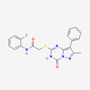 N-(2-fluorophenyl)-2-((7-methyl-4-oxo-8-phenyl-3,4-dihydropyrazolo[1,5-a][1,3,5]triazin-2-yl)thio)acetamide