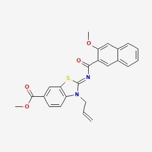 (Z)-methyl 3-allyl-2-((3-methoxy-2-naphthoyl)imino)-2,3-dihydrobenzo[d]thiazole-6-carboxylate