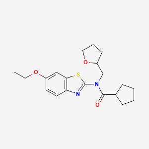 N-(6-ethoxybenzo[d]thiazol-2-yl)-N-((tetrahydrofuran-2-yl)methyl)cyclopentanecarboxamide