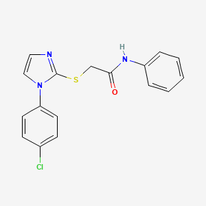 2-[1-(4-chlorophenyl)imidazol-2-yl]sulfanyl-N-phenylacetamide