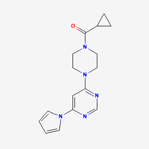 (4-(6-(1H-pyrrol-1-yl)pyrimidin-4-yl)piperazin-1-yl)(cyclopropyl)methanone