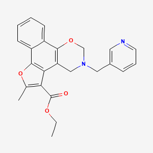 ethyl 6-methyl-3-(pyridin-3-ylmethyl)-3,4-dihydro-2H-furo[3',2':3,4]naphtho[2,1-e][1,3]oxazine-5-carboxylate