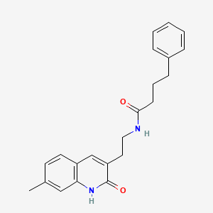 N-[2-(7-methyl-2-oxo-1H-quinolin-3-yl)ethyl]-4-phenylbutanamide