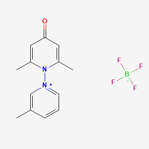 molecular formula C13H15BF4N2O B2501551 1-(2,6-Dimethyl-4-oxo-1(4H)-pyridinyl)-3-methylpyridinium tetrafluoroborate CAS No. 56474-28-3