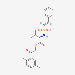 molecular formula C23H27NO5S B2501554 [2-(2,5-dimethylphenyl)-2-oxoethyl] (2S)-3-methyl-2-[[(E)-2-phenylethenyl]sulfonylamino]butanoate CAS No. 956359-33-4