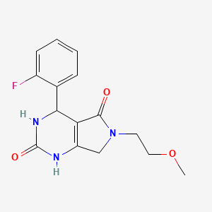 molecular formula C15H16FN3O3 B2501561 4-(2-fluorophenyl)-6-(2-methoxyethyl)-3,4,6,7-tetrahydro-1H-pyrrolo[3,4-d]pyrimidine-2,5-dione CAS No. 941921-29-5
