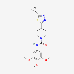molecular formula C20H26N4O4S B2501582 4-(5-cyclopropyl-1,3,4-thiadiazol-2-yl)-N-(3,4,5-trimethoxyphenyl)piperidine-1-carboxamide CAS No. 1105247-32-2