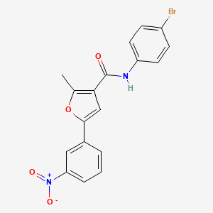 molecular formula C18H13BrN2O4 B2501589 N-(4-bromophenyl)-2-methyl-5-(3-nitrophenyl)furan-3-carboxamide CAS No. 876874-76-9