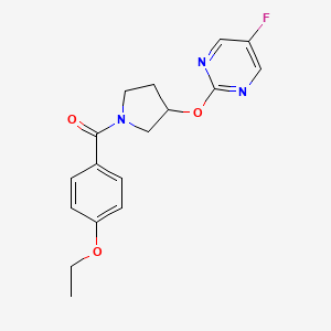 molecular formula C17H18FN3O3 B2501590 (4-Ethoxyphenyl)(3-((5-fluoropyrimidin-2-yl)oxy)pyrrolidin-1-yl)methanone CAS No. 2034500-24-6
