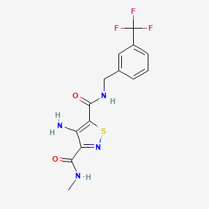 4-amino-N3-methyl-N5-(3-(trifluoromethyl)benzyl)isothiazole-3,5-dicarboxamide