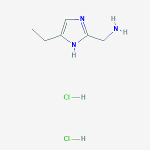 molecular formula C6H13Cl2N3 B2501604 (4-乙基-1H-咪唑-2-基)甲胺二盐酸盐 CAS No. 2094935-48-3