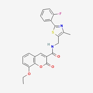 molecular formula C23H19FN2O4S B2501605 8-乙氧基-N-((2-(2-氟苯基)-4-甲基噻唑-5-基)甲基)-2-氧代-2H-色烯-3-甲酰胺 CAS No. 1421444-81-6