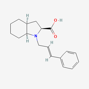 molecular formula C18H23NO2 B2501610 (2S,3As,7aS)-1-[(E)-3-phenylprop-2-enyl]-2,3,3a,4,5,6,7,7a-octahydroindole-2-carboxylic acid CAS No. 2173637-84-6