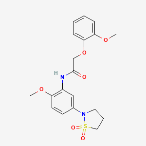 molecular formula C19H22N2O6S B2501616 N-(5-(1,1-二氧化异噻唑烷-2-基)-2-甲氧苯基)-2-(2-甲氧苯氧基)乙酰胺 CAS No. 950474-63-2