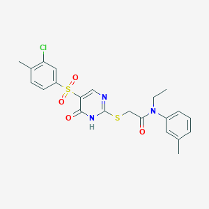 molecular formula C22H22ClN3O4S2 B2501617 2-((5-((3-chloro-4-methylphenyl)sulfonyl)-6-oxo-1,6-dihydropyrimidin-2-yl)thio)-N-ethyl-N-(m-tolyl)acetamide CAS No. 933192-86-0