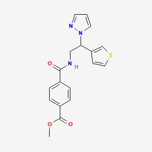 methyl 4-((2-(1H-pyrazol-1-yl)-2-(thiophen-3-yl)ethyl)carbamoyl)benzoate