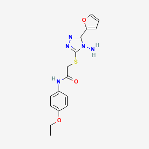 molecular formula C16H17N5O3S B2501622 2-{[4-amino-5-(furan-2-yl)-4H-1,2,4-triazol-3-yl]sulfanyl}-N-(4-ethoxyphenyl)acetamide CAS No. 578748-85-3