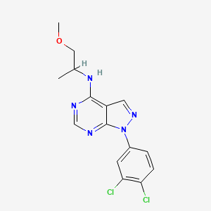 molecular formula C15H15Cl2N5O B2501625 1-(3,4-二氯苯基)-N-(1-甲氧基丙烷-2-基)-1H-吡唑并[3,4-d]嘧啶-4-胺 CAS No. 890896-53-4