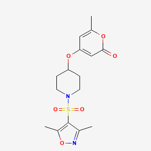 4-((1-((3,5-dimethylisoxazol-4-yl)sulfonyl)piperidin-4-yl)oxy)-6-methyl-2H-pyran-2-one