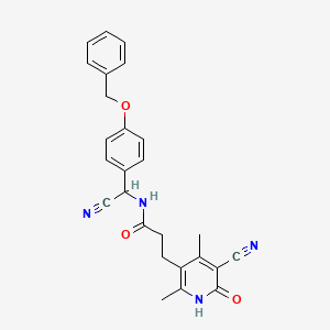 N-{[4-(benzyloxy)phenyl](cyano)methyl}-3-(5-cyano-2,4-dimethyl-6-oxo-1,6-dihydropyridin-3-yl)propanamide