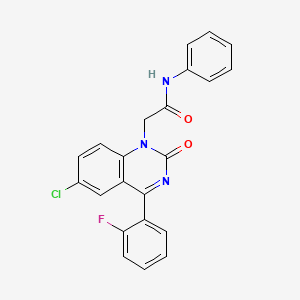 molecular formula C22H15ClFN3O2 B2501634 2-(6-chloro-4-(2-fluorophenyl)-2-oxoquinazolin-1(2H)-yl)-N-phenylacetamide CAS No. 932530-91-1