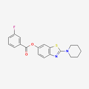 2-(Piperidin-1-yl)benzo[d]thiazol-6-yl 3-fluorobenzoate