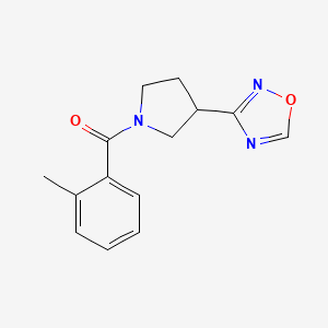 molecular formula C14H15N3O2 B2501637 (3-(1,2,4-恶二唑-3-基)吡咯烷-1-基)(邻甲苯基)甲酮 CAS No. 2034276-14-5