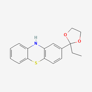molecular formula C17H17NO2S B2501646 2-(2-Ethyl-1,3-dioxolan-2-yl)-10H-phenothiazine CAS No. 23601-02-7